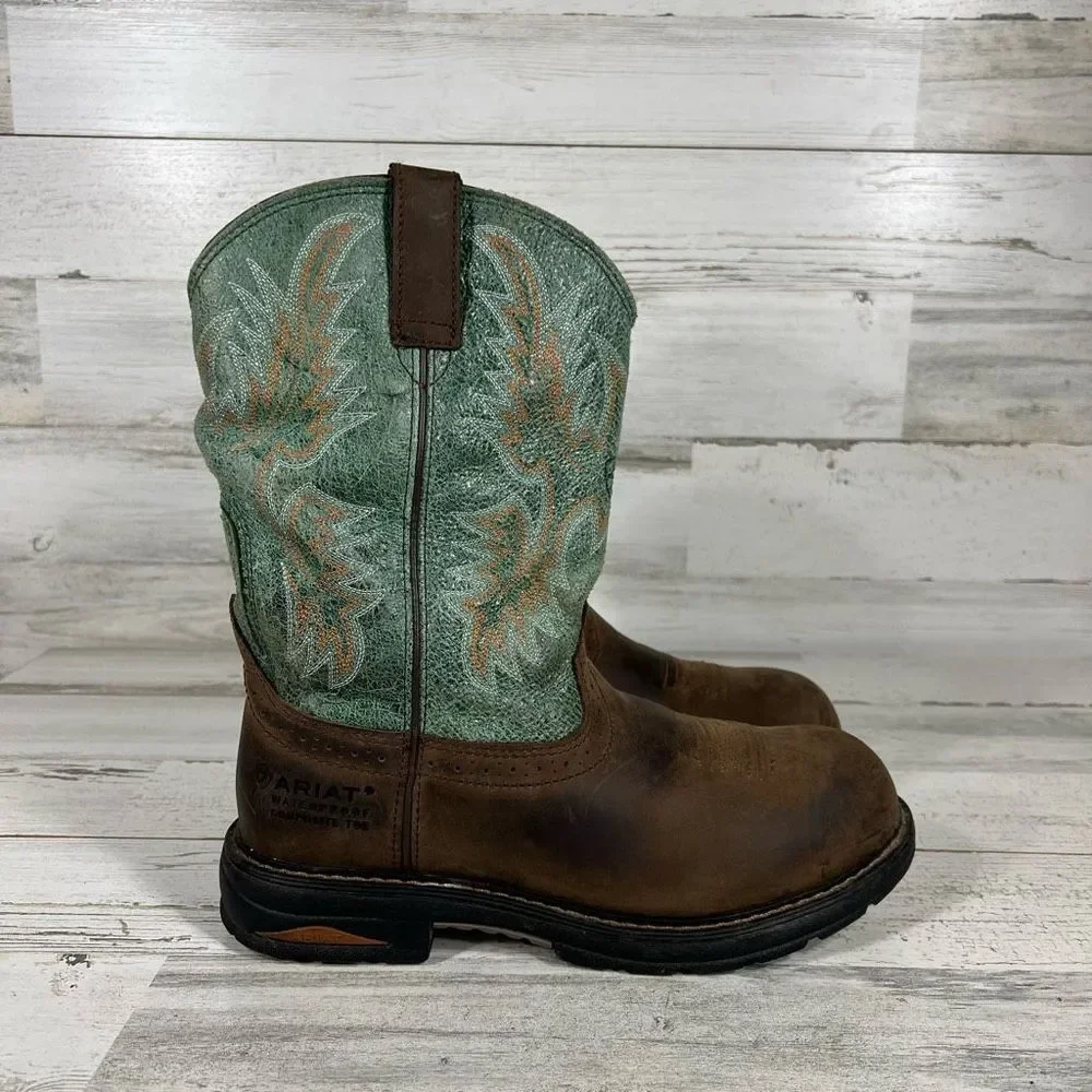 Ariat Boots Women's 10015405 Composite Toe Waterproof Cowboy Boots Size 9.5